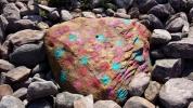 Hickory Run State Park officials are looking for the person who spray painted rocks like this one last week. Special to the Times News