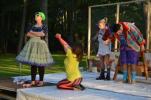 Tehya Berkner gives the cold shoulder to Jessie Hunt who pleads with her in the musical production of "Godspell."