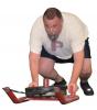 Patrick Smith works out on the speed sled at Pyramid Sports Performance Center in Lehighton. Trainer Thommie Wilson had him start this session pushing 45 pounds for a few rounds, then added another 35 pounds. He pushed the sled for a total of 800…