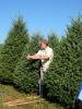 Paul Shealer, owner of Evergreen Acres Tree Farm in Schuylkill County, leads a seminar on accurately calibrating a mist blower sprayer to a large crowd. STACEY SOLT