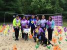 The group of Forget Me Knots stop for a picture in the Promise Garden during the 2016 Walk to End Alzheimer's - Carbon County. Front, from left, are Parker Derr and Grace Kern, who is kneeling with Shadow. Standing: Emily Roxburry, Tara Derr, Tami…