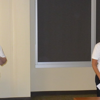 Laura Espinosa Chapter President and Lynn Maguire Education Co Chair welcoming members and students