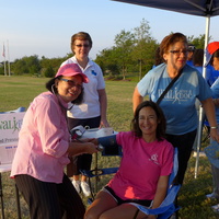 Taking blood pressure before and after walk