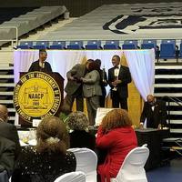 Tracy receiving  plaque for CNBN of CSRA at NAACP Gala