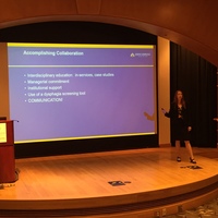 Janine McKeon, MS, CCC-SLP presenting about dysphagia.