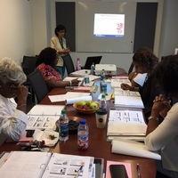 Christine prepares the attendees  to educate our community on Obesity, Prostate and Breast Cancer