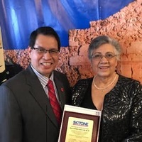 Rose Caballero, President of NAHN San Antonio Chapter presented with prestigious award for Best 25 Nurses of South Central Texas by Nelson Tuazon President of South Central Texas Organization of Nurse Executives. 