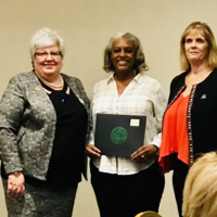 SCAPAN President Helena Williams receives SCAPAN's 35 year recognition award,