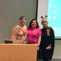Pictured here with speaker, Mary Beth Fry on the left who gave an amazing lecture on "creepy crawlers" or bedbugs, lice, ringworm, etc.
