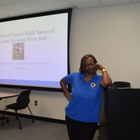 President Romona Johnson
Waiting for students to arrive 