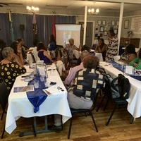 Past President Romona Johnson leading discussion on “Advocating for Health Policy “