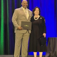 Alphonso baker, ASPAN President with Maureen McLaughlin, MS, RN, ACNS-BC, CPAN, CAPA, FASPAN. Congratulations Maureen!