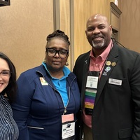 Britini Hoien and Katherine Simpson with Alphonso Baker- previous ASPAN president 