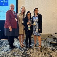 NYONL President Kate Valcin, CNYONL President-Elect Peggy Thomas with WNYONL Best Practices Awardees Tess Bernardo and Cathy Mann.