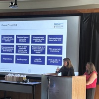 Poster Podium Presentation by Chrystal Maki, BSN, RN, CPAN and Mary Grzybinski, DNP, CPAN from BIDMC speaking on Nursing M&M in the Post Anesthesia Care Unit