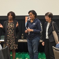 Patricia Blair introduces Correctional Nurses from Singapore with whom she has been interacting.