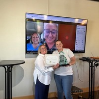 Amy Wiig, WSNA President honoring WSNA 2025 School Nurse of the Year - Jessica Cecrle! Nominated by Michelle Cordova, WSNA Past President.