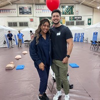 Sac AACN Member, Ray Lopez RN and President-Elect Mandeep Chahal, RN at the Kyle J Foundation Event providing CPR Training! 