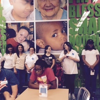 Networking while waiting at Houston Food Bank