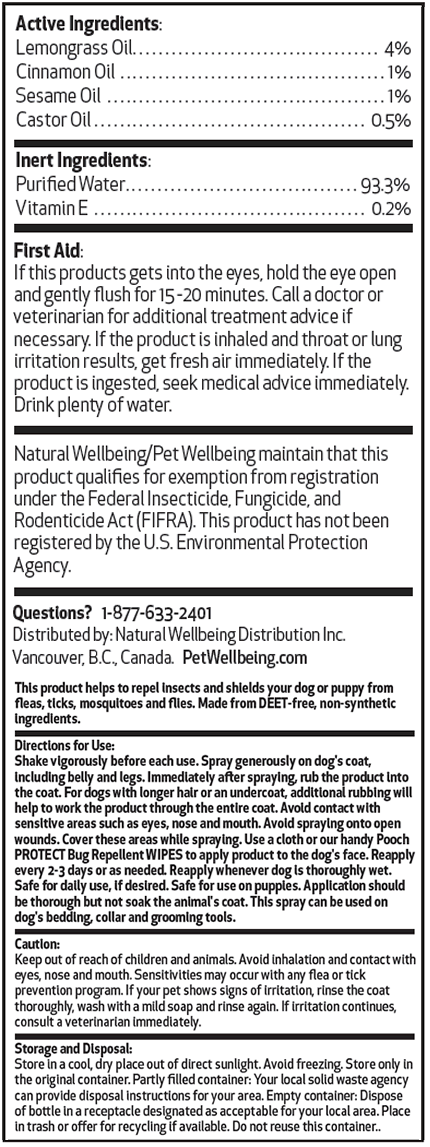 Pooch Protect Bug Spray Supplemental Facts Panel