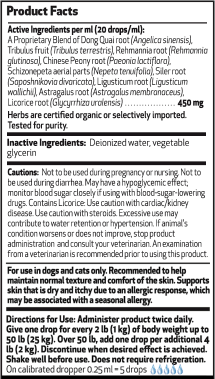 Itch Support Gold Supplemental Facts Panel