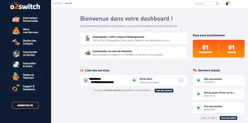 comment stocker des fichiers o2switch