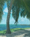 Bryce Johnson - Seascape Painting sea,ocean,palm trees, sail boats, water, sun shine, coconut trees, sand - Seascape Painting