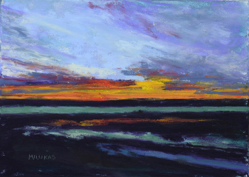 Painting-Seascape-Winter Sakonnet Sunset