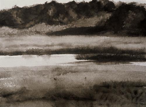 Painting-Seascape-Sapowet Sea Pickles Sepia