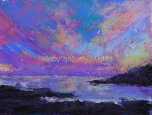Painting-Seascape-Nature Fireworks over Monhegan
