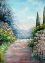 Linda Coulter - Landscape Painting Linda Coulter,Coulter,pastels, pastels art,orginal art,original pastel, original art,cortona,landscape,landscapes,mountains,path, - Landscape Painting