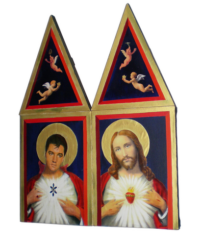 Painting-Pop Art-Elvis Presley King of Kings: The Tammy Faye Bakker Diptych with Jesus