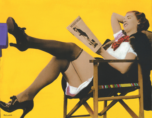 Painting-Miss Demeanor Shows Some Leg