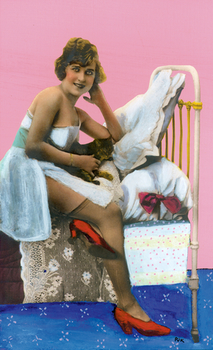 Painting-Pussy Cat and Kitten
