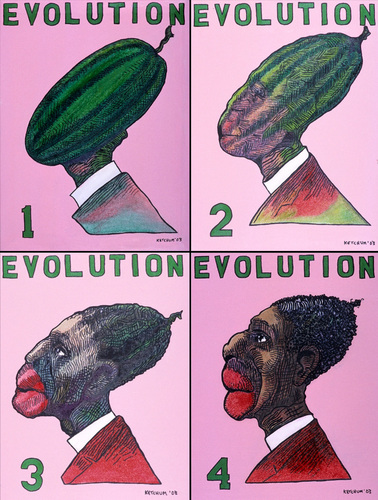 Painting-Political-Black Evolution (1910 Appropriation)