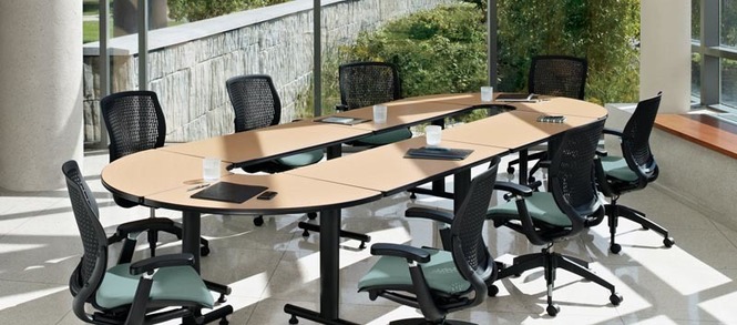 Photo of ConnecTABLES u-shaped conference table by Global Furniture, vue 5, available at Oburo in Montreal