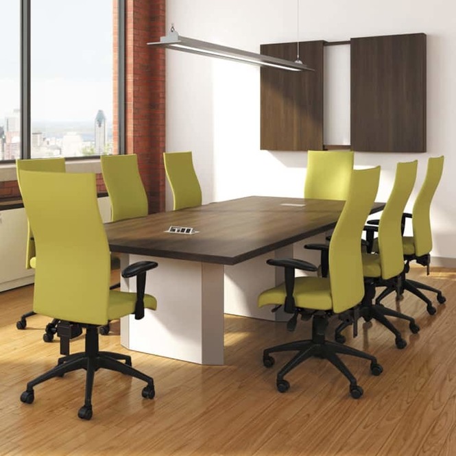 Photo of Arrow shape conference table bases  by Logiflex, vue 2, available at Oburo in Montreal