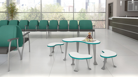 Photo of bean-shaped-table gallery image 6. Gallery 3. Details at Oburo, your expert in office, medical clinic and classroom furniture in Montreal.