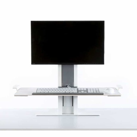 Photo of Quickstand computer stand by Humanscale Design Studio, vue 3, available at Oburo in Montreal