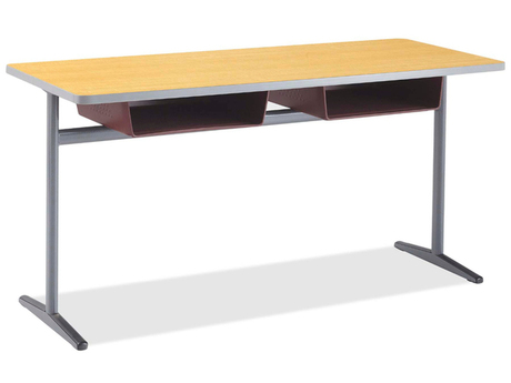 Photo of Integrity Single Leg Double Desk by Alumni, vue 1, available at Oburo in Montreal