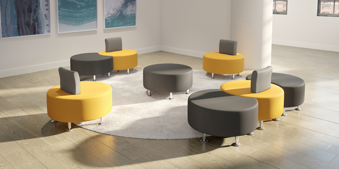 Photo of Clara Circular Modular Seating by Logiflex, vue 5, available at Oburo in Montreal