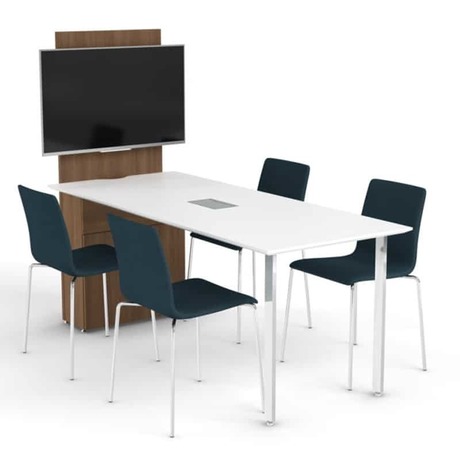 Photo of Level multimedia collaborative table by Logiflex, vue 3, available at Oburo in Montreal