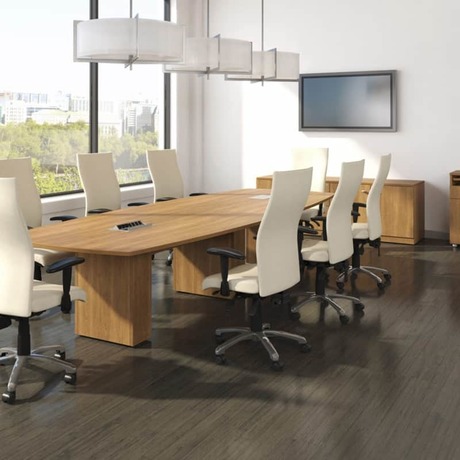 Photo of Rectangular conference table bases by Logiflex, vue 3, available at Oburo in Montreal