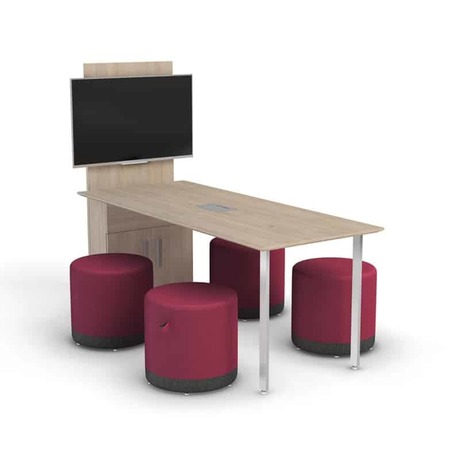 Photo of Leo Modular bench collection by Logiflex, vue 2, available at Oburo in Montreal