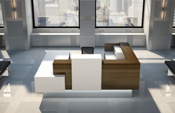 Photo of Inbox Reception Desks by Logiflex, vue 4, available at Oburo in Montreal