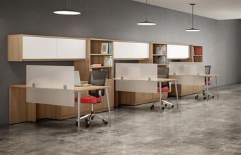 Photo of Millenium Contemporary and Functional Open Spaces Desks by Logiflex, vue 5, available at Oburo in Montreal