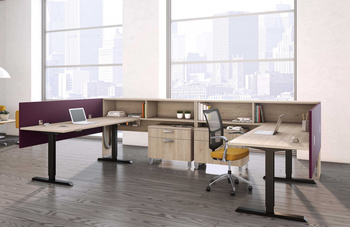 Photo of Elevation Adjustable Height Open Spaces Desks by Logiflex, vue 1, available at Oburo in Montreal