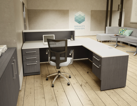 Photo of Millenium Private Contemporary and Functional Desks by Logiflex, vue 2, available at Oburo in Montreal