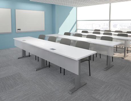 Photo of manhattan-rectangle-column-t-base-table gallery image 4. Gallery 3. Details at Oburo, your expert in office, medical clinic and classroom furniture in Montreal.