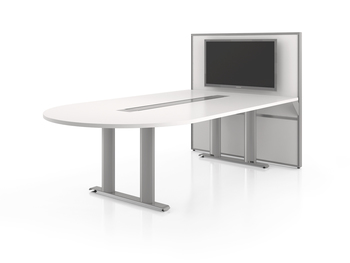 Photo of tailgate-freestanding-with-rectangular-manhattan-bases-conference-table gallery image 2. Gallery 3. Details at Oburo, your expert in office, medical clinic and classroom furniture in Montreal.